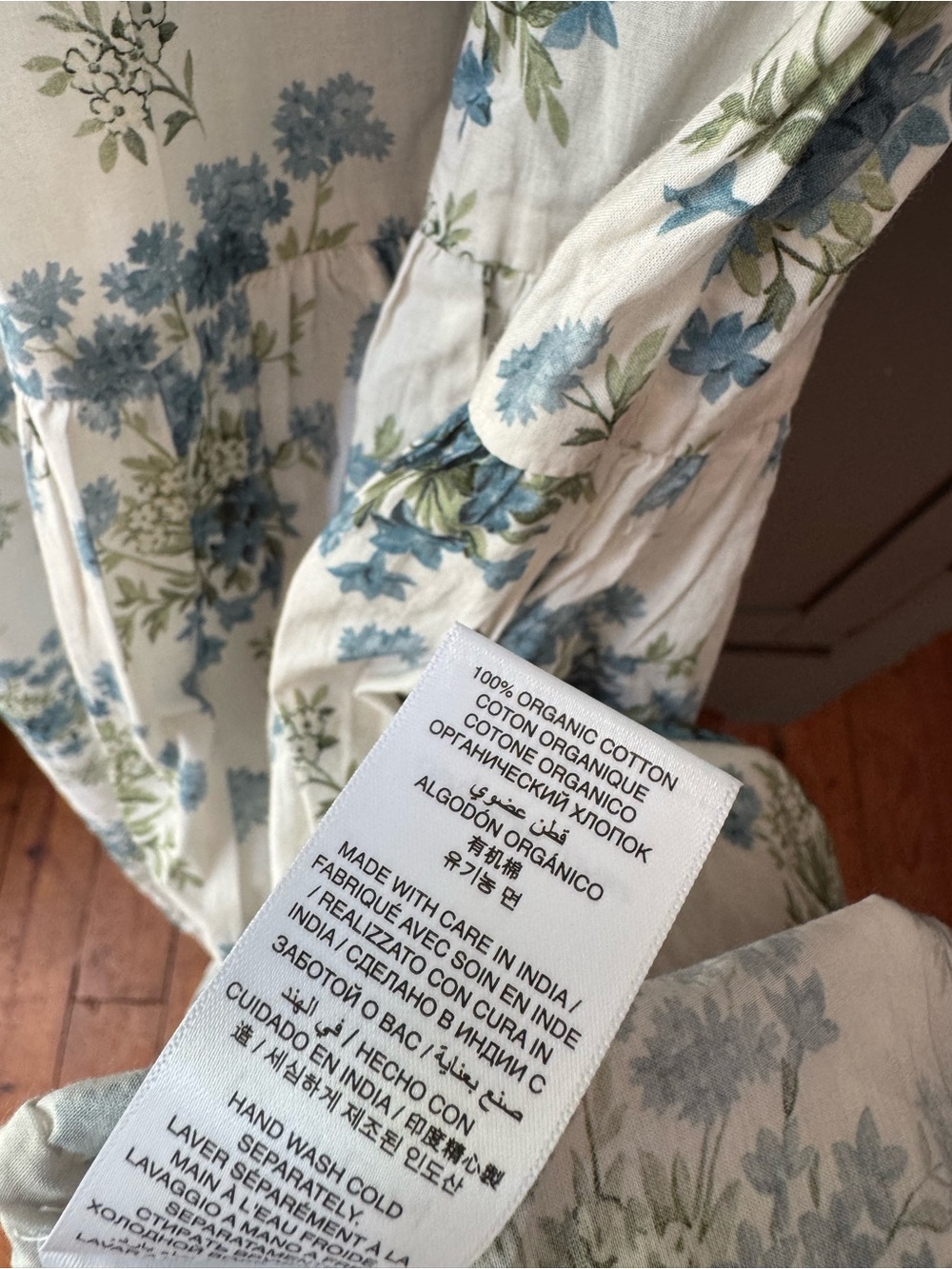 Doen Cream Maxi Dress with Blue and Green Floral Print - Picture 7 of 10